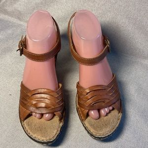 Naturalizer 'MARTHA' Wedge Sandals Brown Size US 9,5.